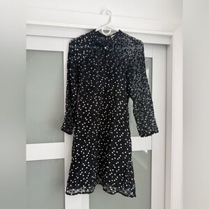 Rebecca Taylor Women's Long Sleeve Velvet Turtleneck Dress Size 4